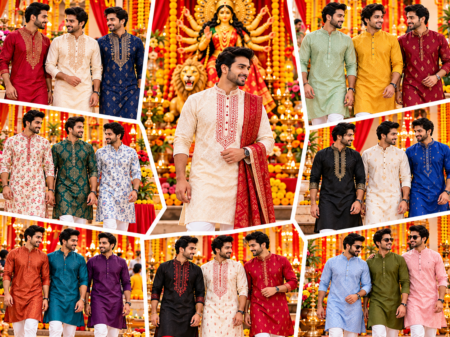 Best Men's Kurtas for Durga Puja 2026 – Traditional Festive Wear 1 Best Men's Kurtas for Durga Puja 2026 – Traditional Festive Wear